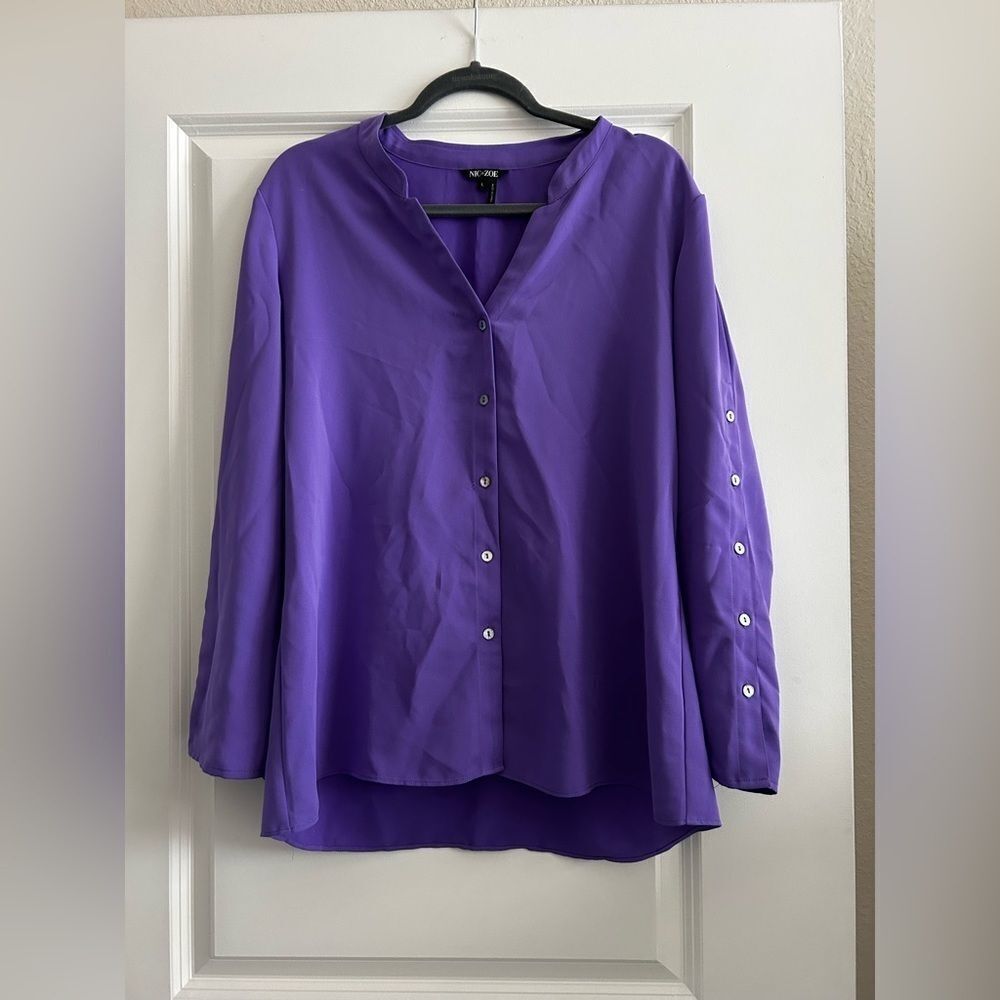 Purple Button-Up Women's Top